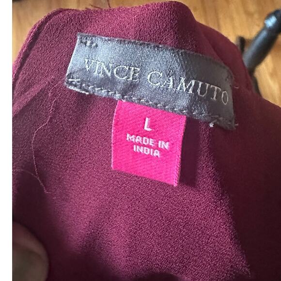 Vince Camuto Tie-Neck Chiffon Overlay Jumpsuit – Women’s L - Picture 8 of 10